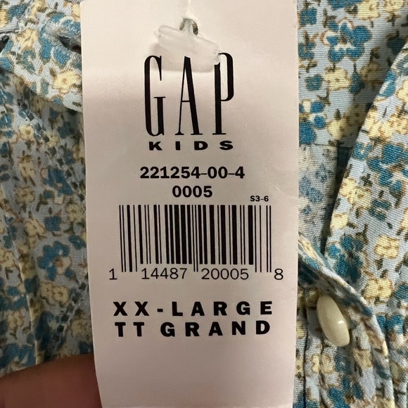 NWT Gap Kids short sleeve, button front, floral dress XXL - Picture 7 of 9